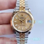 EW Factory Replica Rolex Datejust 36mm Watch Jubilee Bracelet Yellow Gold Dial For Sale